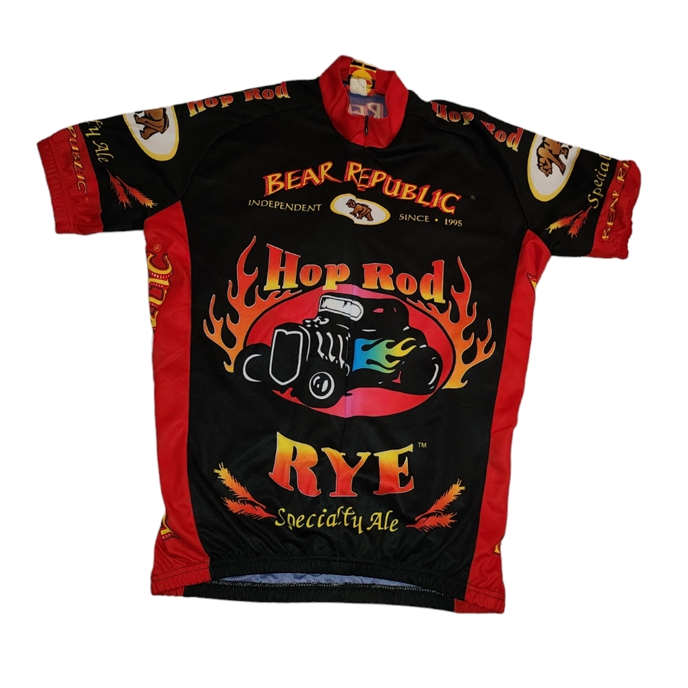 World Jerseys Cycling Jersey Mens Medium Bear Republic Hot‎ Rod